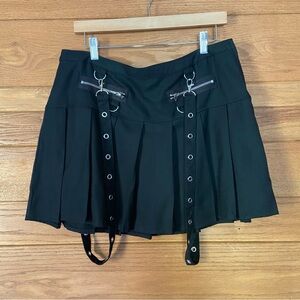 Hot Topic Social Collision black goth suspender skirt